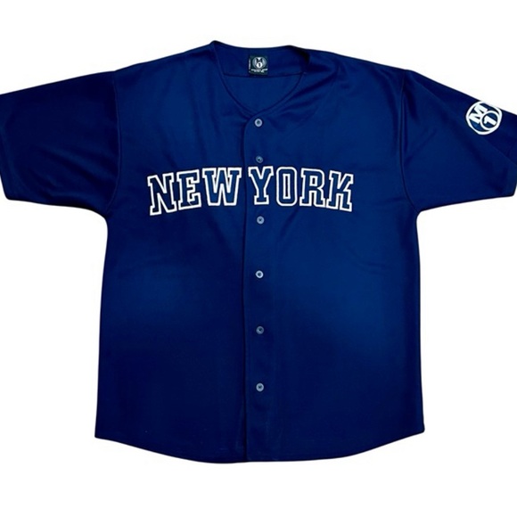 New York M1 Classic Embroidered Baseball Jersey - Picture 1 of 6